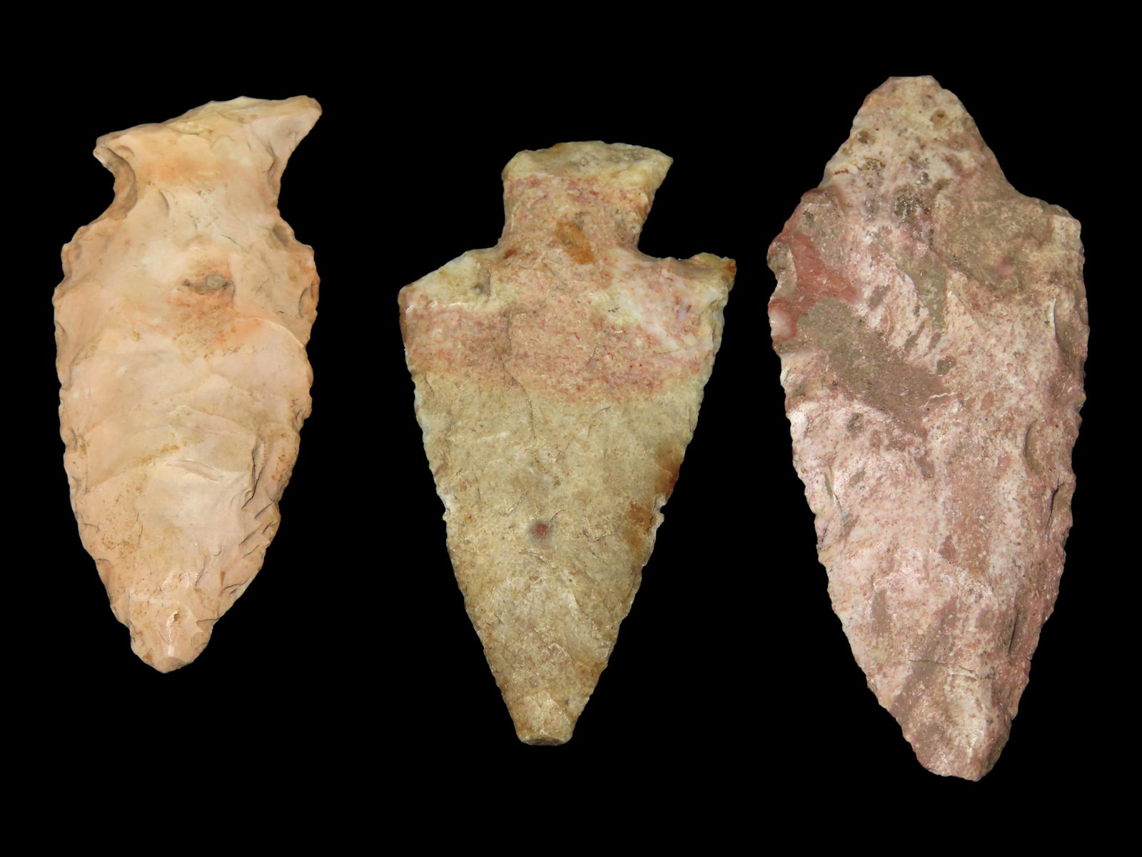 Lot of 3 Colorful Pts., Found By Josh Walker 3 Miles South of Lomax, Illinois, Henderson Co., (1 of 2)