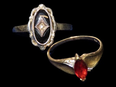 10K Gold and Silver Ladies Stoned Rings