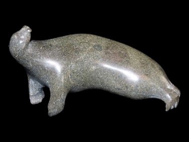4 1/2" Alaska Eskimo Walrus/Seal Carved from Nephrite Jade