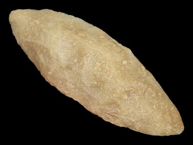 4 7/8" Hixton Quartz Bi-Pointed Archaic Knife, Brown Co., Wisconsin