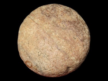 2 3/8" Nice Peach with Purple Stripes Discoidal, EX Vanderver, Found in Henderson Co., Kentucky