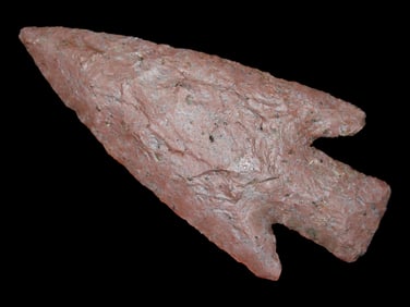 3 7/8" Buck Creek Made from Red Rhyolite Basc Broken/Glued, Still a Well Made Pt., Arkansas