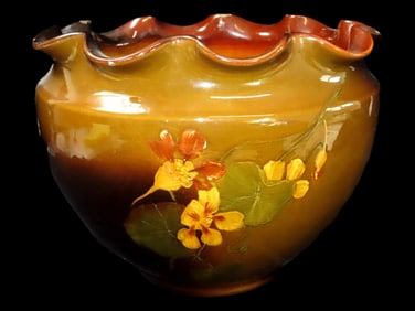 10 1/2" X 7 3/4" Weller Lou Welsa Pottery Victorian Jardiniere Planter