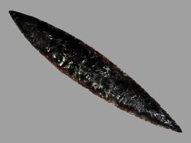 5 3/4" Bi-pointed Pre-Columbian Blade Made of Obsidian, Eastern Ocean Front of Peru