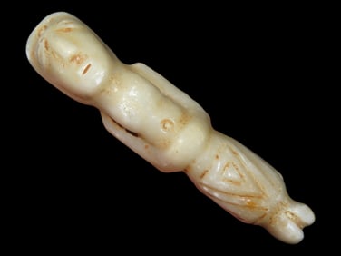 3 1/4" Shaman Pendant Known as The White Fly Two African Tribes, Made of Sacred Jade-like Stone