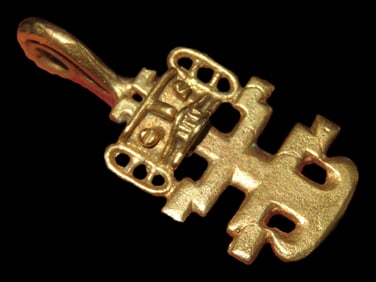 1" Gold Plated Pre-Columbian Pendant
