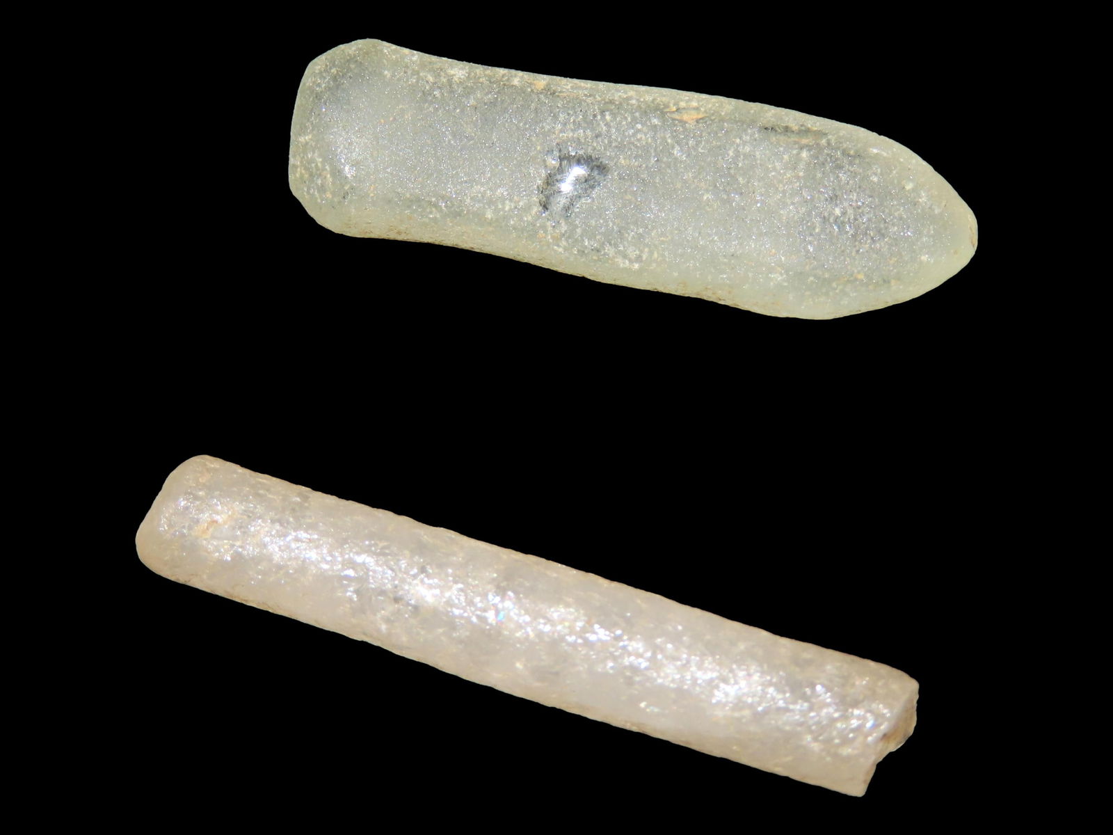 1 1/4" Neolithic NW Sahara Desert Crystal Quartz Ear/Nose Plugs, 35000 Years Old (1 of 2)