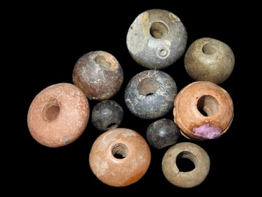 Set of 10 Rare Pre-Columbian Beads found in Peru