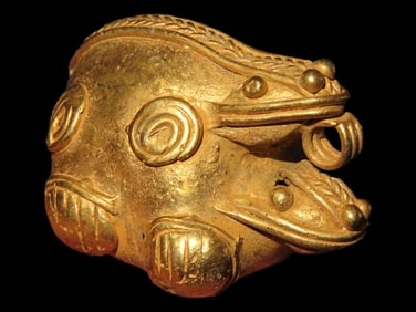 1 1/2" Mating Turtle Pendant, Pre-Columbian Tairona Tumbaga, Found in Columbia, South America