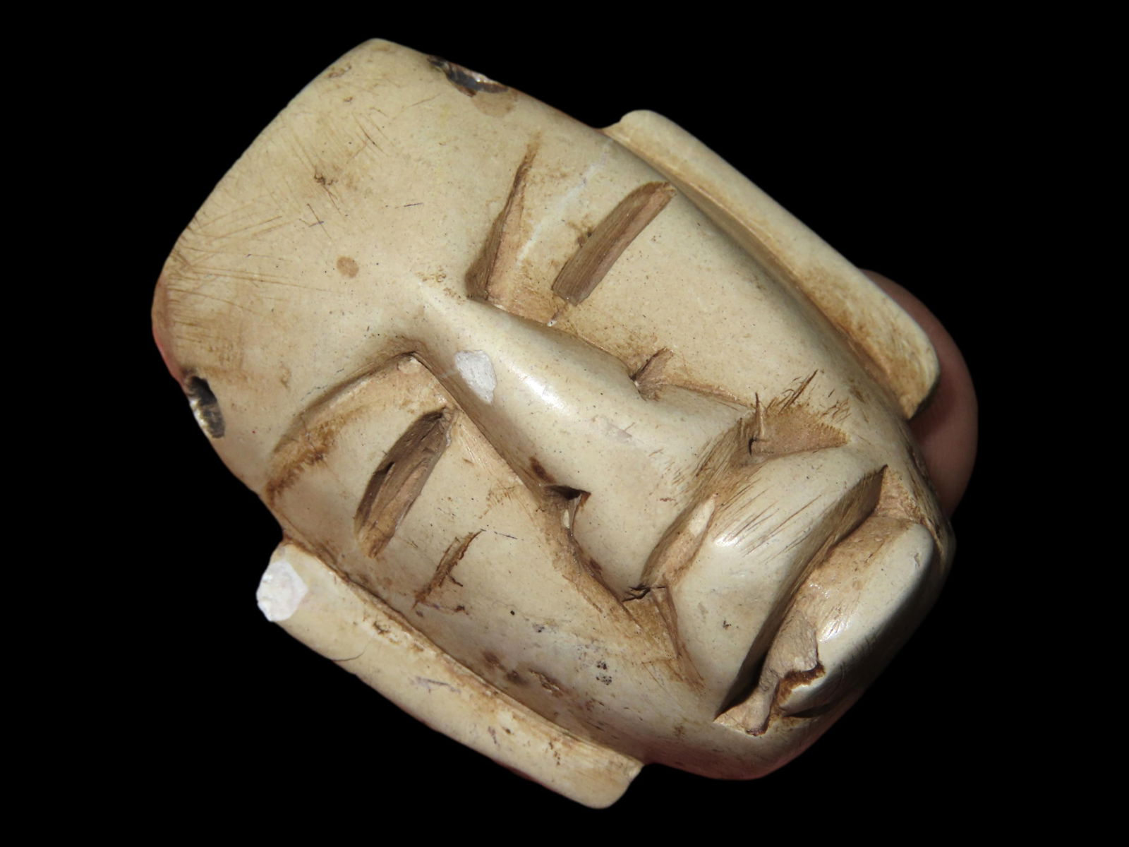 1 7/8" Pre-Columbian Olmec Head, Motley COA, South America (1 of 7)