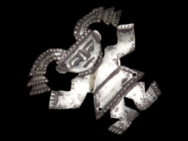 1 7/8" Pre-Columbian Silver Human Effigy Decoration found in Peru