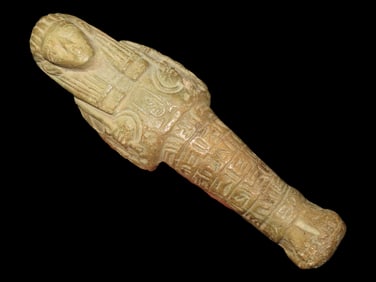 6 1/4" Ushabti/Shabti Egyptian Pottery Good Use Polish Glued Mid-Section