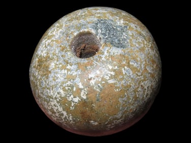1 1/4" Jade Bead Pre-Columbian, Southern Mexico Guerrero Region, Mezcala Culture CA. 600 to 100 BCE