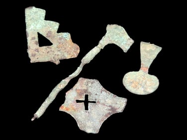Set of 4 Pre-Columbian Pt., From Upper Mountain Range Peru