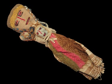 11 1/2" Peruvian Chancay Doll Ancient Textiles, From Peru