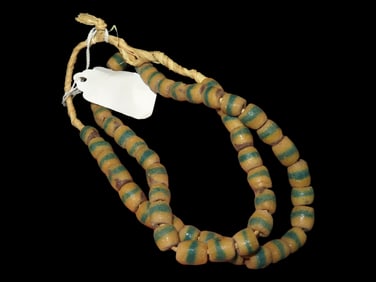 12 Strand of African Sand Cast Beads