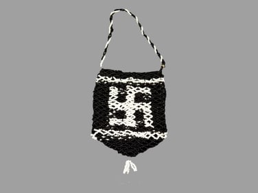 12" Native American Beaded Purse with Swirling Wind/ Twirling Logs Design