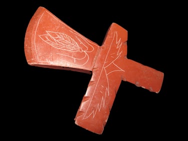 3 1/8" X 4 3/8" Reservation Catlinite Axe Pipe