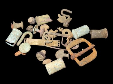 Buckles Rivets Shell Casing, Misc. Metal Stuff, Civil War, Boyd Cole, Wayne Co., Tennessee