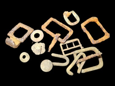 Lot of Civil War Buckles, Civil War, Boyd Cole, Wayne Co., Tennessee