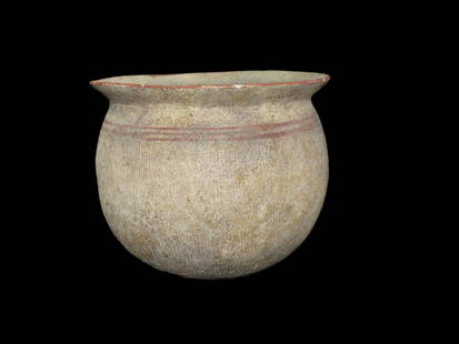 6 3/4" X 7" Ban Chiang Painted Pot: 6 3/4" X 7" Ban Chiang Painted Pot