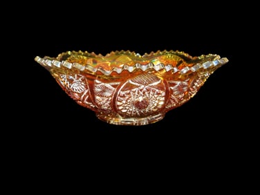 3" X 8 3/4" Carnival Glass Bowl
