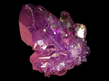 37 gram Quartz Crystal Cluster Formation Coated in Titanium Geode Specimen