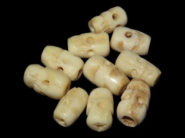 Collection of Antique Tibet Beads Bone/Effigy
