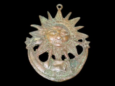 3 7/8" Sun and Moon Pendant Peruvian