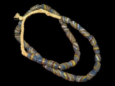 12 Blue Sandcast Beads