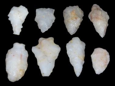 Lot of Crystal Quartz Guilford Arrowhead, Appalachian North Carolina