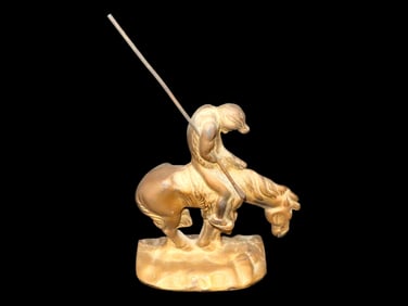 5 5/8" Cast Iron Book End-Modeled after James Earle Frasier"s "End of the Trail" sculpture, first