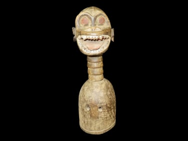Bamu Wood Mask, Africa, Tribal, Monkey Effigy Face. Approx 28" Tall.