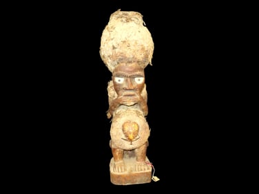 African Fertility Statue, Central West Africa Congo Region. Approx 24" Tall and is adorned with