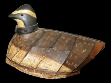 Quail Decoy, Wood and Canvas, MK Sshte,