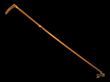 Antique Horse Whip, Crop, Deer Handle,