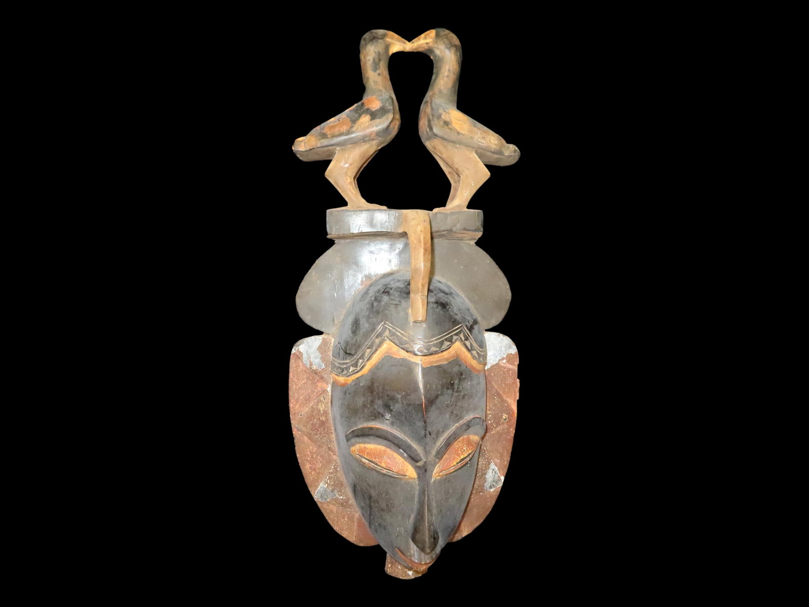 19 1/2" Mali Wood Tribal mask, African,: 19 1/2" Mali Wood Tribal mask, African,
