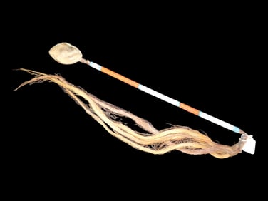 War Club, Native American, Beadwork, Horse Hair 23" Long, Slap Stick