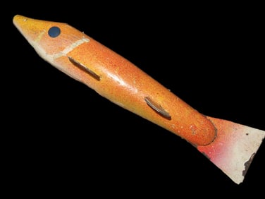 Antique Hand Made Wood and Tin Fish Decoy