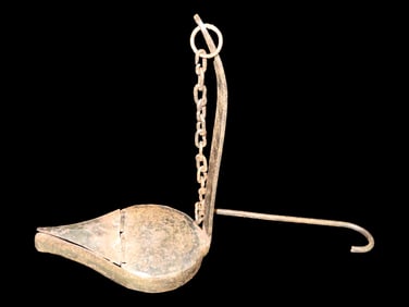 Primitive Betty Oil Lamp-late 18th or Early 19th Century