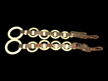 Antique Celluloid Spreader Rings Leather Draft Horse Harness Decorations