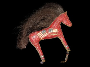 Native American Horse Fetish Quilled