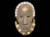 12 1/4" Black and White Wooden Mask