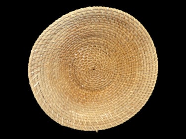 Large Round Wicker Splaid Basket For Coffee