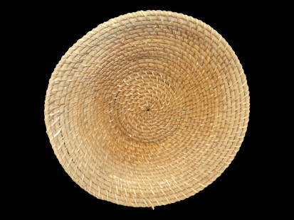 Large Round Wicker Splaid Basket For Coffee: Large Round Wicker Splaid Basket For Coffee