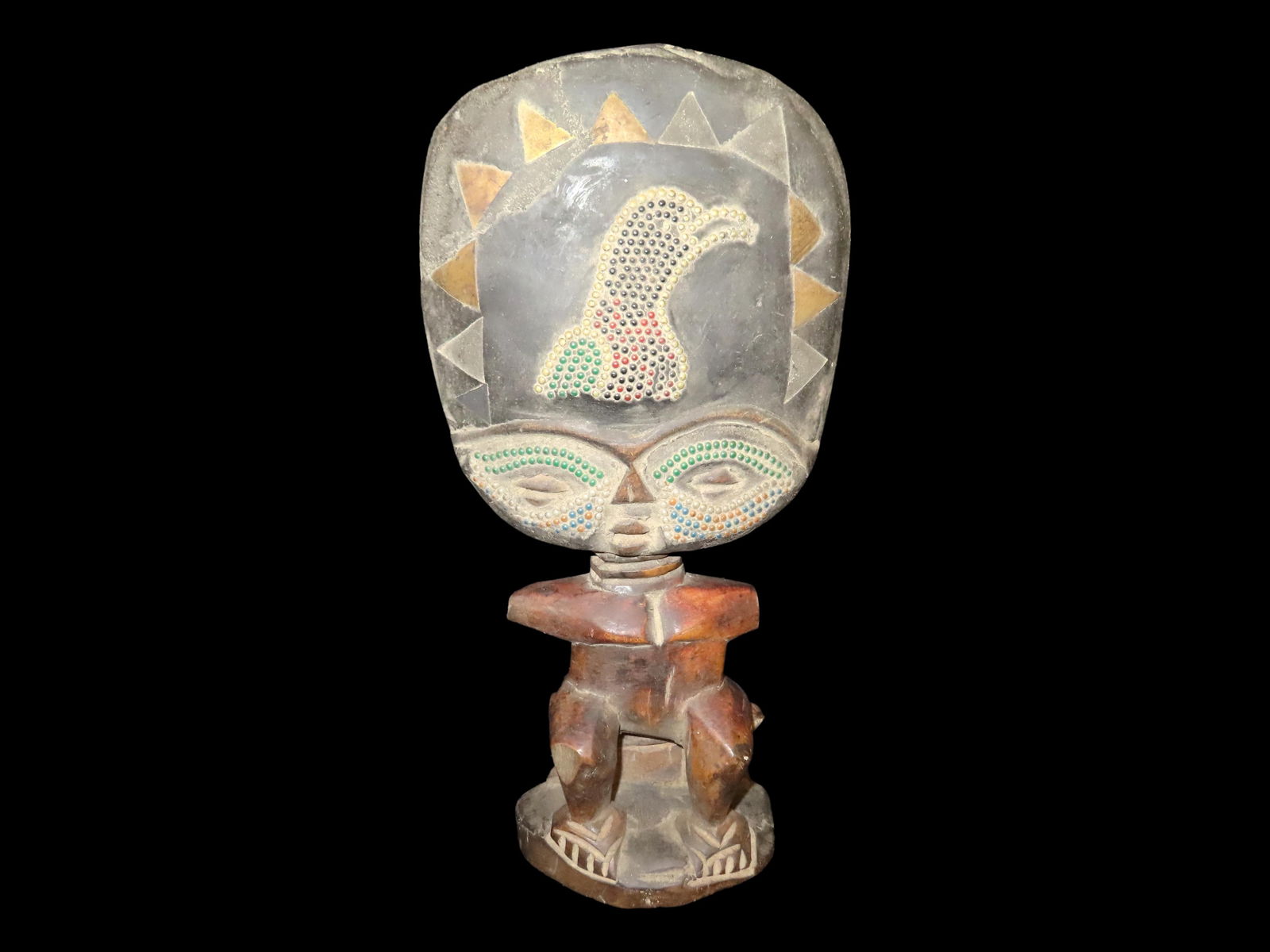 11 1/4" x 5 5/8" Vintage African Beaded Statue (1 of 9)