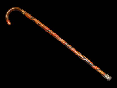34" Carved Alaskan Cane: 34" Carved Alaskan Cane