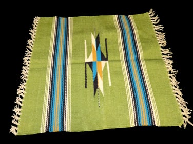 19 3/4" x 19 1/4" Green and Blue Blanket