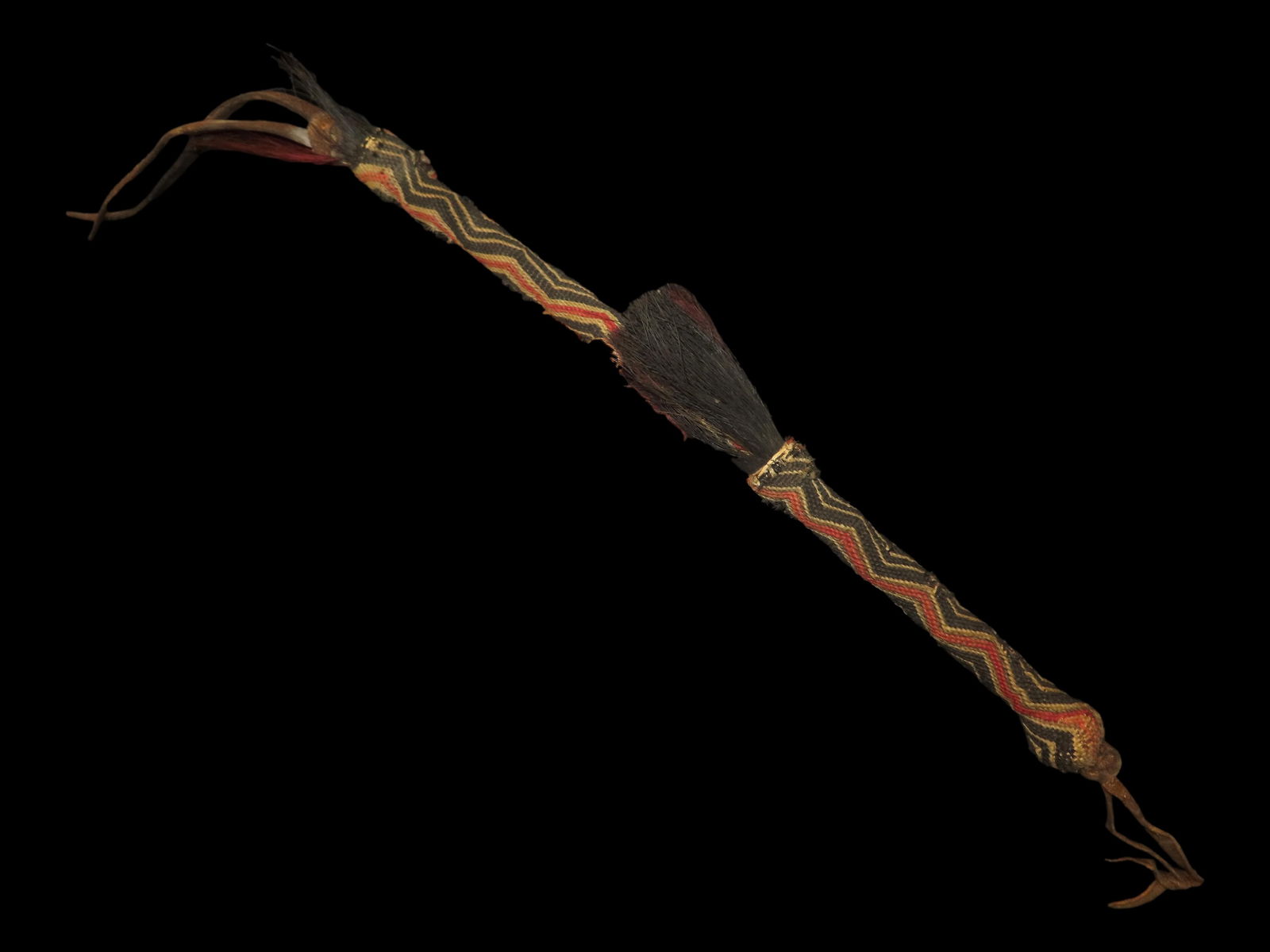 Antique Native American Made Horsehair Quirt Riding Strop: Antique Native American Made Horsehair Quirt Riding Strop