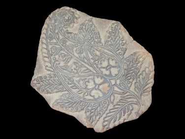 7 7/8" Antique Hand-carved Wooden Stamp Block
